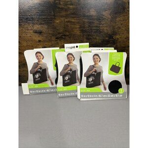 Imagin8 Black Canvas Large Tote Set of 3